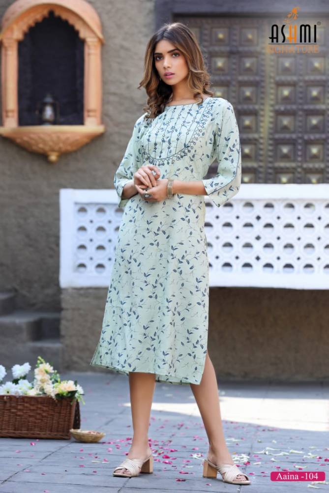 Ashmi Aaina New Latest Fancy Ethnic Wear Designer Kurti Collection